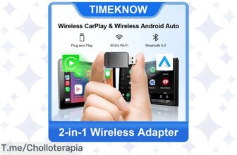 Transforma tu coche en un smart car con el adaptador CarPlay TIMEKNOW y disfruta de una experiencia única al volante ¡Aprovecha este ofertón antes de que se agote!