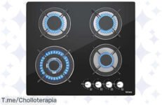 Transforma tu cocina con la Placa Autosuficiente de 4 Quemadores, limpieza fácil y seguridad garantizada Aprovecha este ofertón único antes de que se agote ¡Compra ya!