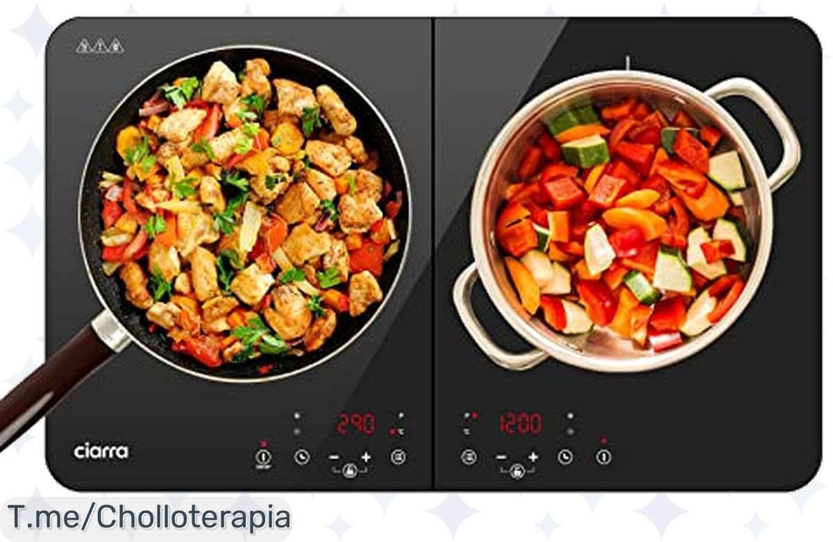 Transforma tu cocina con la Placa de Inducción CIARRA CBTIH2, un super chollo con 2 potentes fuegos y control total. ¡Aprovecha el ofertón y cocina como un chef hoy mismo!