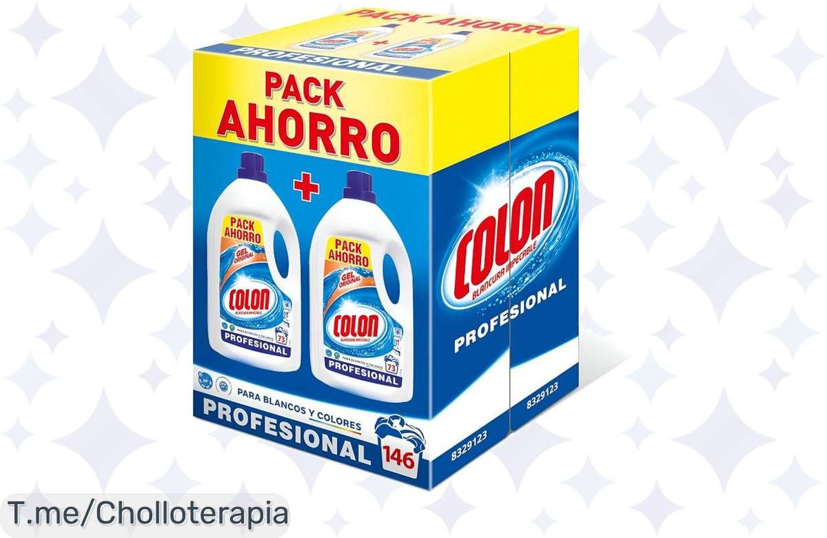 Transforma tu colada con el detergente Colon: ¡146 lavadas en un pack doble a un precio loco! No te pierdas este ofertón y ahorra en grande. ¡Compra ya antes de que se agote!