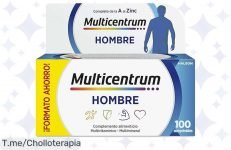 Transforma tu energía con Multicentrum Hombre, el super chollo multivitamínico sin gluten que revitaliza tu vitalidad ¡Solo por tiempo limitado, adquiere tu pack y no te quedes sin él!