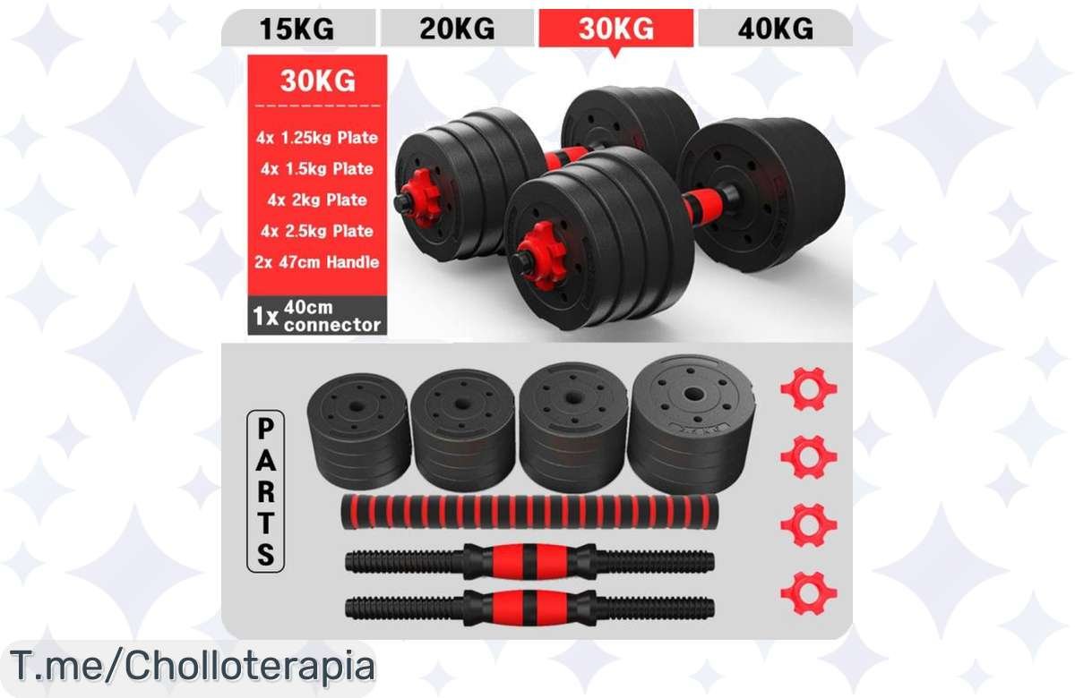 Transforma tu entrenamiento con el ALLINLIFE juego de mancuernas ajustables 2 en 1, ahora a un precio loco. Mejora tu fuerza y resistencia. Aprovecha este ofertón limitado antes de que se agote.