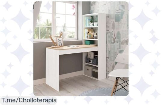 Transforma tu espacio con el escritorio Villena: aprovecha este super chollo de estantería de 140 cm y organiza con estilo ¡Oferta limitada, actúa ya!