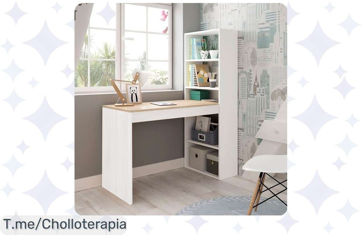 Transforma tu espacio con el escritorio Villena: aprovecha este super chollo de estantería de 140 cm y organiza con estilo. ¡Oferta limitada, actúa ya!
