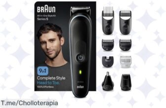 Transforma tu estilo con la Braun Series 5 MGK5411, la recortadora todo en uno con hoja ultra afilada, ¡aprovéchate de este super chollo limitado antes de que se agote!