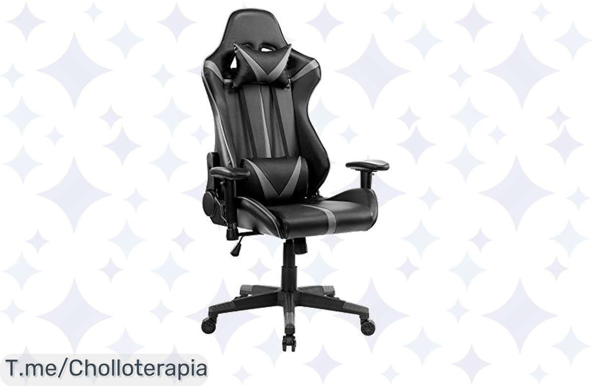 Transforma tu experiencia de juego con la silla gaming ergonómica en color negro y gris, comodidad sin límites a un precio loco, ¡aprovecha este ofertón antes de que se agote!