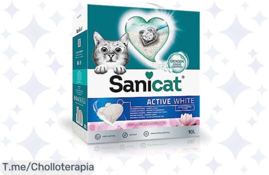 Transforma tu hogar con Sanicat Active White: adiós olores, limpieza rápida y cuidado suave para tu gato No te pierdas este super chollo, ¡compra ahora antes que se acabe!