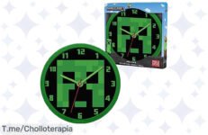 Transforma tu hogar con el reloj de pared Minecraft, ideal para tus peques y con agujas claras para no llegar tarde ¡Aprovecha este ofertón y compra ya antes de que se agote!