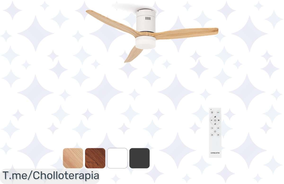 Transforma tu hogar con el ventilador de techo silencioso más elegante del mercado, con 6 velocidades y función verano/invierno, ¡aprovecha este ofertón único ahora!