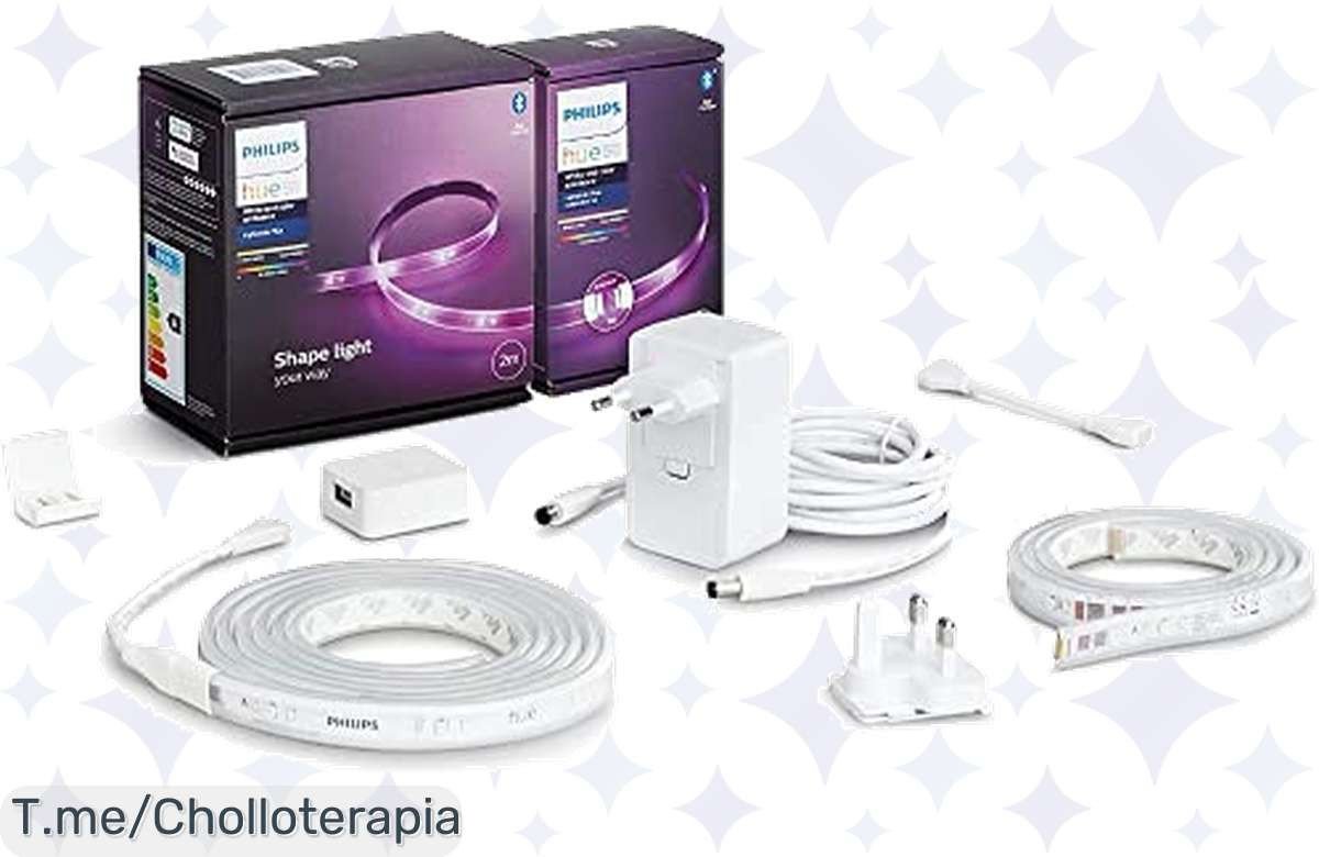 Transforma tu hogar con la tira LED Philips Hue: 16 millones de colores y control móvil, ¡aprovecha este ofertón y dale vida a tu espacio antes de que se agote!