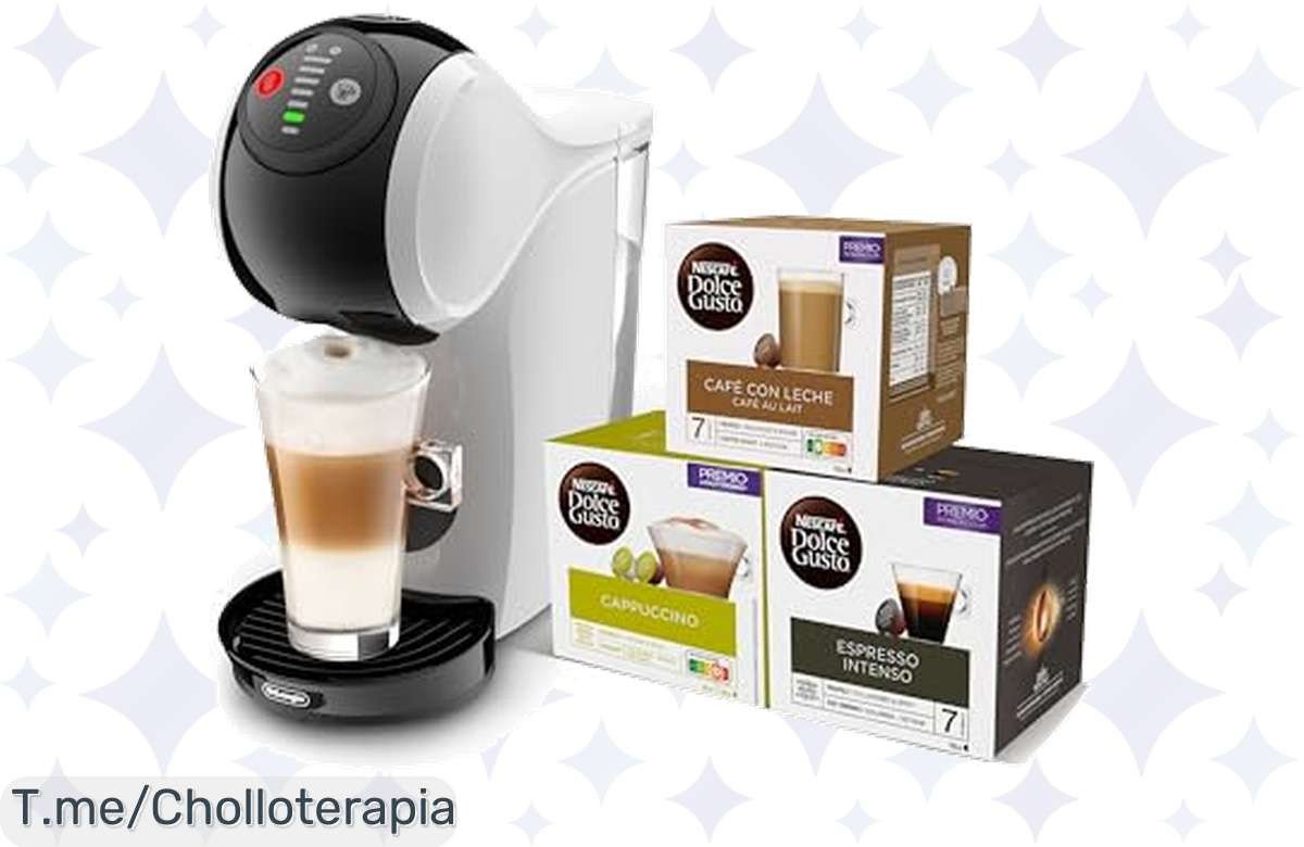 Transforma tu hogar en una cafetería con el De’Longhi Dolce Gusto Genio S, espresso cremoso a 15 bares y disfruta de café gourmet en 5 minutos, ¡aprovecha este ofertón único!