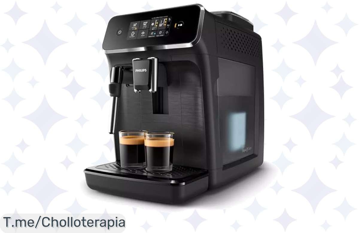 Transforma tu hogar en una cafetería con la cafetera Philips Serie 2200: café perfecto al instante, espumador Panarello y agua pura para 5000 tazas. ¡Oferta limitada, no te la pierdas!
