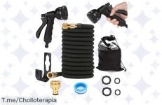 Transforma tu jardín con la manguera expansible de 15M: fácil de guardar, 8 funciones increíbles y material duradero ¡Obtén este super chollo antes de que se agote!