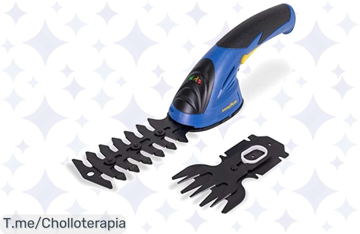 Transforma tu jardín con las tijeras cortacésped Goodyear: ligeras, sin cables y 40 minutos de potencia. ¡Aprovecha este ofertón y siente el cambio ya!
