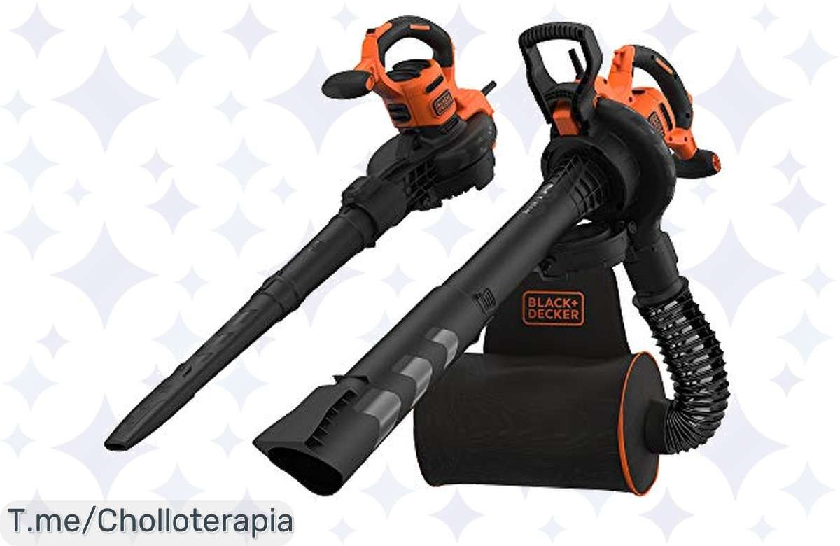 Transforma tu jardín en minutos con el BLACK+DECKER Soplador Aspirador: potencia brutal de 3000W y mochila de 72L, ¡super chollo por tiempo limitado! ¡Compra ya y no te quedes sin el tuyo!
