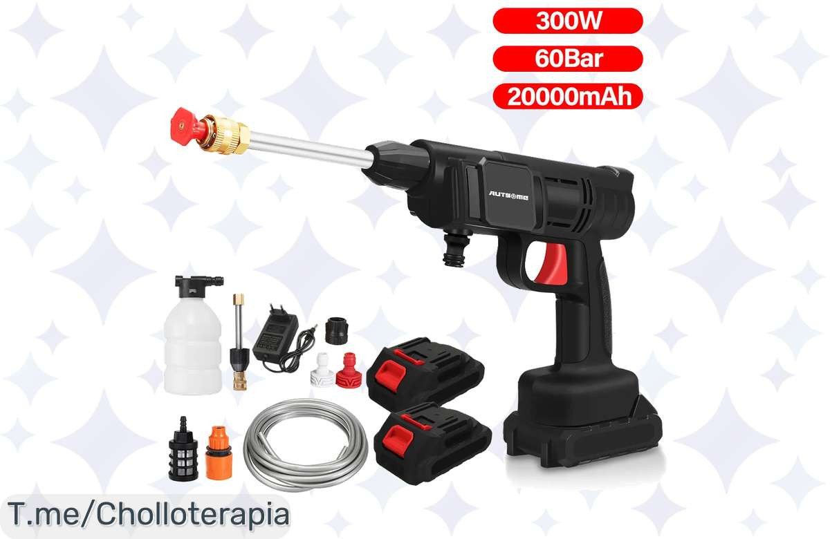 Transforma tu lavado de coche y jardín con la pistola de agua pulverizadora inalámbrica, ¡potencia de 300W a un precio loco! Oferta limitada, compra ya y deslumbra con tu limpieza impecable.