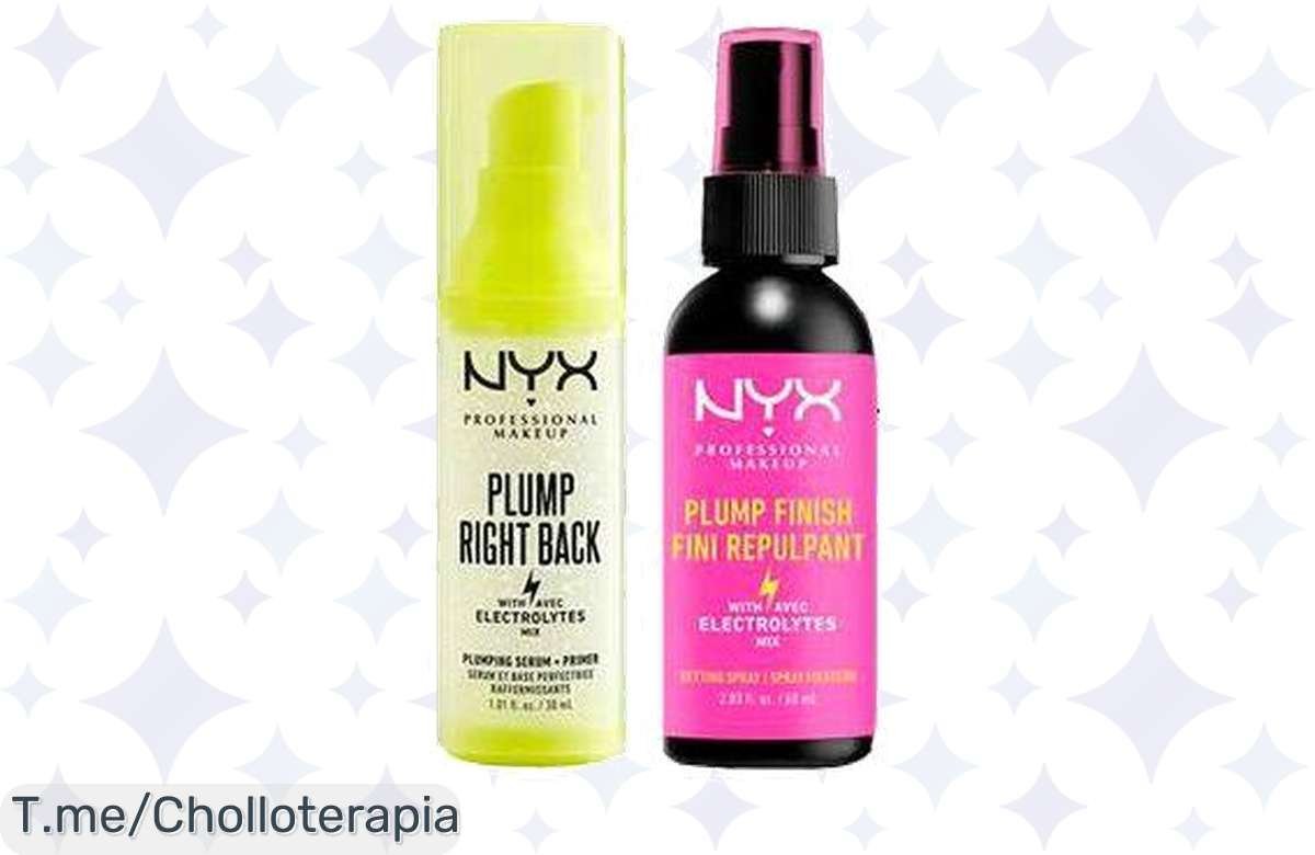 Transforma tu maquillaje con el super chollo de Plump finish setting spray, Plump right back primer y serum, ¡ofertón única que no puedes dejar pasar! Haz tu pedido ahora y deslumbra.