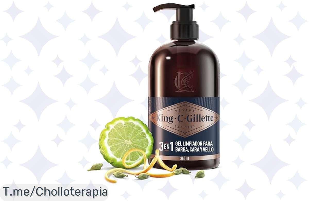Transforma tu rutina con el gel 3 en 1 King C. Gillette: limpieza fresca, hidratación profunda y un afeitado sin complicaciones a un precio loco. ¡Solo por tiempo limitado!