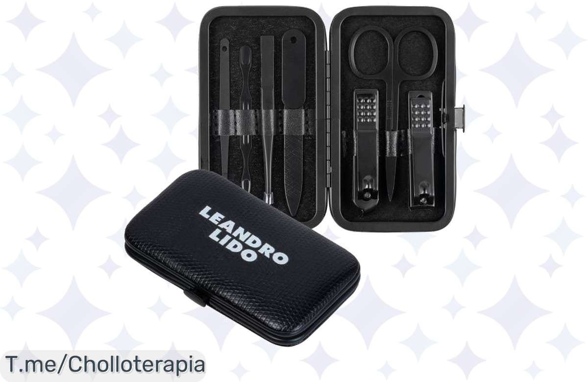 Transforma tu rutina de belleza con el set de manicura LEANDRO LIDO Perugia en negro, ¡un super chollo de 8 piezas que no podrás dejar escapar! Oferta limitada, compra ahora.
