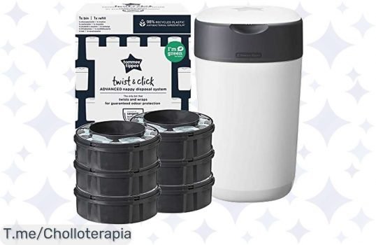 Transforma tu rutina de pañales con el Contenedor Twist & Click de Tommee Tippee: atrapa olores, cuida el planeta y aprovecha este ofertón ¡Compra ya antes de que se acabe!