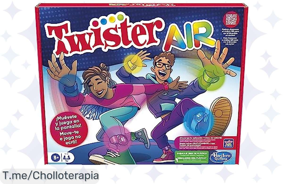 Transforma tus fiestas con el Twister Air de realidad aumentada: diversión garantizada, competición y risas al ritmo de la música. ¡Aprovecha este ofertón y compra ya, stock limitado!