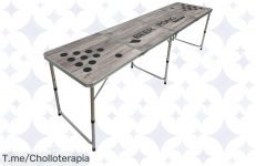 Transforma tus fiestas con la MUWO Wood Look mesa de beer pong: incluye 22 tazas para un juego épico ¡No te pierdas este super chollo, haz tu pedido YA y sorprende!