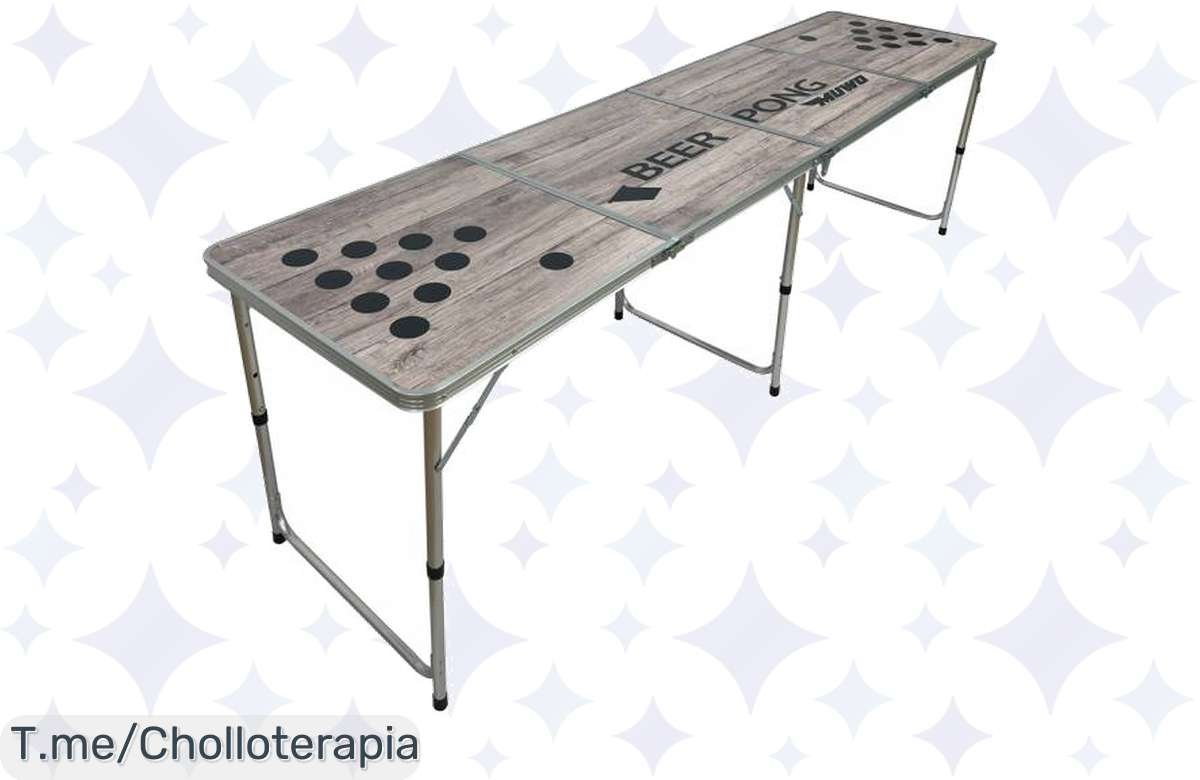 Transforma tus fiestas con la MUWO Wood Look mesa de beer pong: incluye 22 tazas para un juego épico. ¡No te pierdas este super chollo, haz tu pedido YA y sorprende!