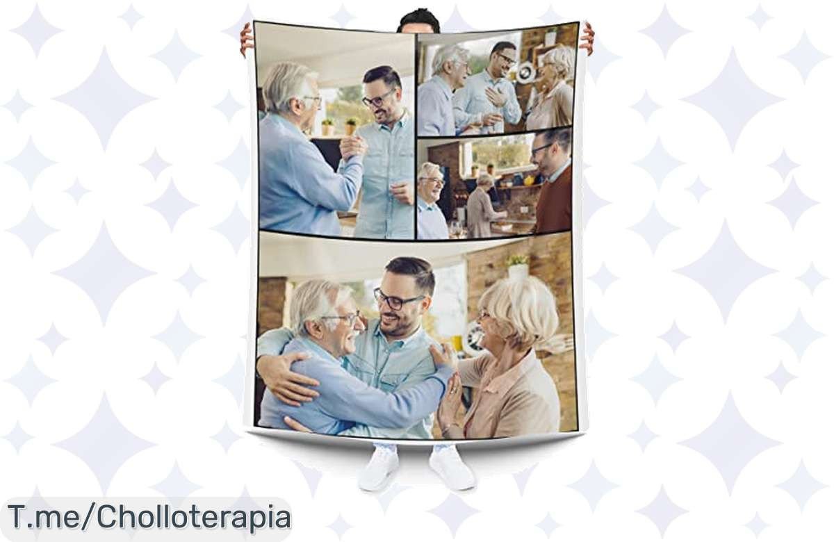 Transforma tus recuerdos en abrazos cálidos con la Manta Personalizada Collage, ¡ofertón nunca visto y con descuento brutal! ¡Compra ahora antes de que se agote!