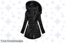 Abrigo acolchado talla grande a precio loco, forro polar y capucha para tu calidez este invierno, ¡aprovecha el ofertón y compra ya antes de que se acabe!