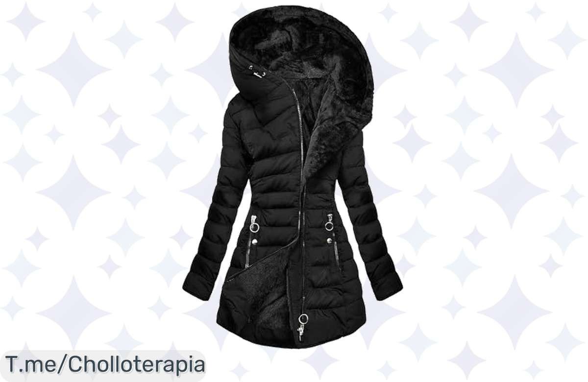 Abrigo acolchado talla grande a precio loco, forro polar y capucha para tu calidez este invierno, ¡aprovecha el ofertón y compra ya antes de que se acabe!