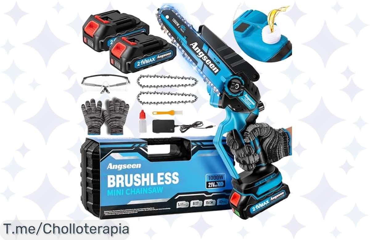 Aprovecha el super chollo de la mini motosierra, potente y fácil de usar. Cuida tu jardín con esta oferta única que no se repetirá. ¡Compra ya antes de que se agote!