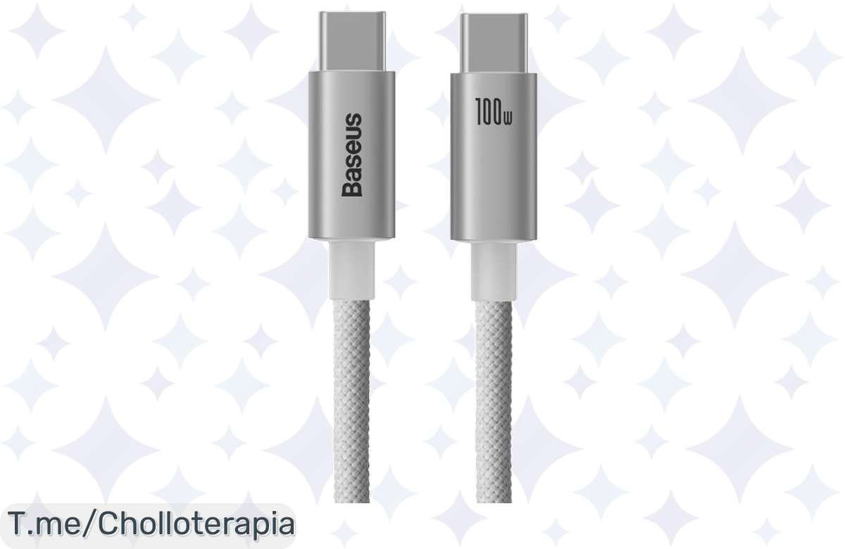 ¡Aprovecha este ofertón único! Consigue el cable USB tipo C de 100W que carga tu iPhone y MacBook al instante. ¡Transforma tu día a día con un precio loco, compra ya antes de que se agote!