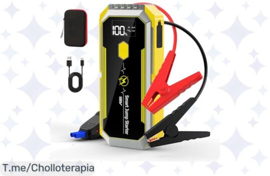 Arrancador de coches a precio loco: 5000A de potencia para revivir tu coche en segundos No dejes pasar este super chollo, ¡compra ya y nunca más te quedes tirado!