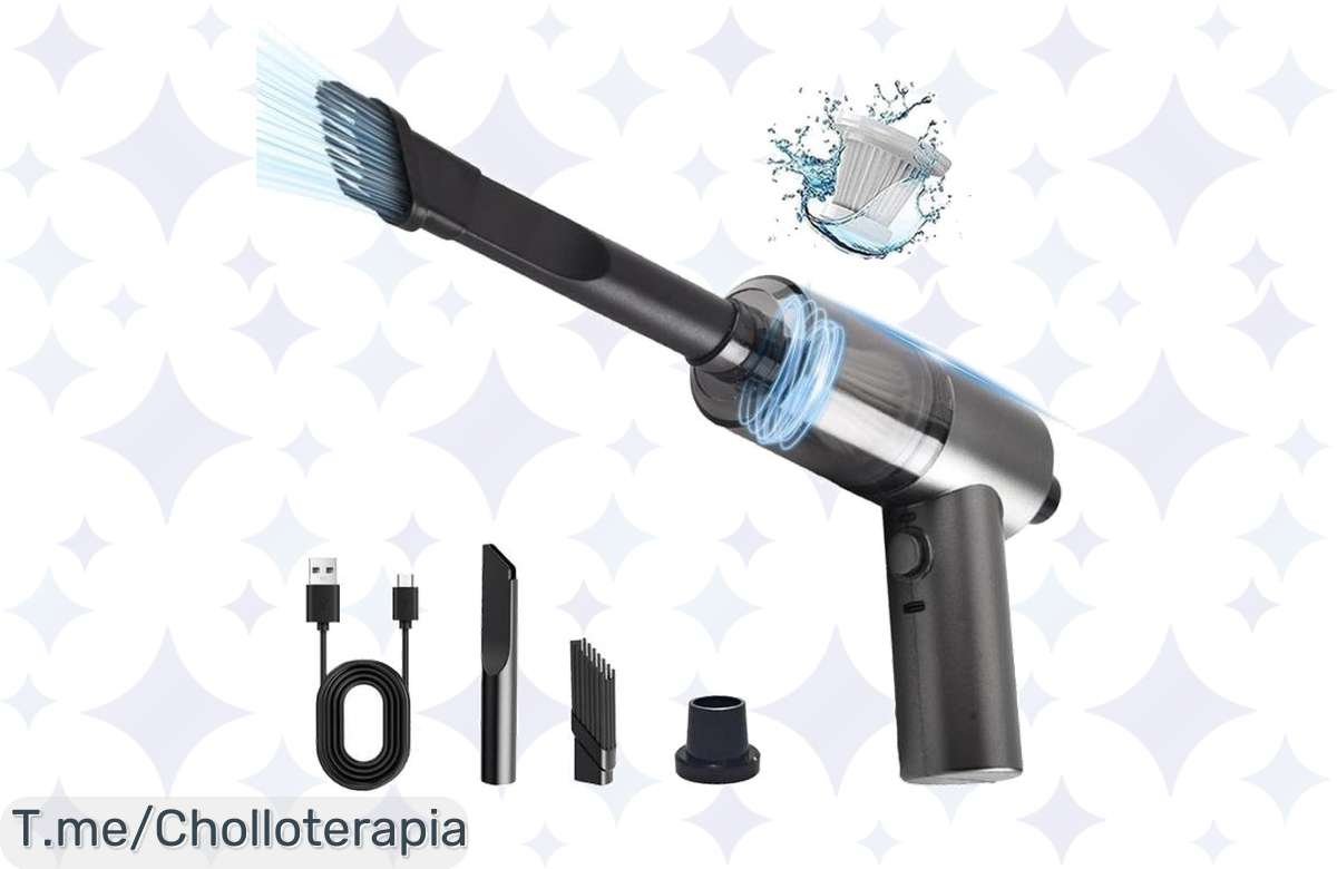 Aspirador de Mano Potente 9000Pa a Precio Loco: Limpia tu coche, hogar y oficina en minutos con carga rápida. No te quedes sin el tuyo, ¡ofertón limitado solo hoy!