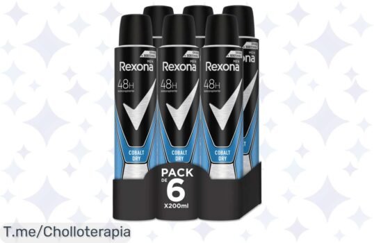 Atrapa el super chollo: Rexona Desodorante Cobalt Dry, 48 horas de protección para que te sientas fresco todo el día, ¡oferta limitada, compra ya y no te lo pierdas!