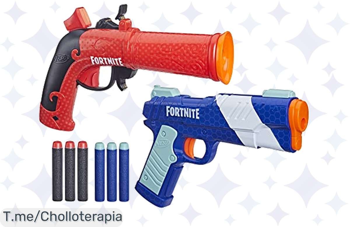 Atrapa el verano con el Nerf Set Doble Fortnite: 2 lanzadores y 6 dardos de espuma a un precio loco, ¡diversión ilimitada en duelos épicos! ¡Compra ya antes de que se agote!