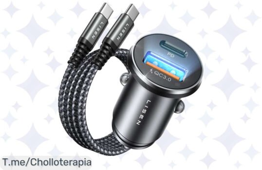 Atrapa este cargador de coche a precio loco: carga rápida 54W y cable USBC incluido, ¡super chollo que no podrás dejar pasar! Oferta limitada, actúa ya