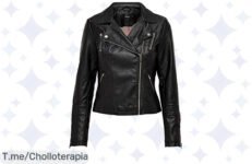 Atrapa este chollazo: chaqueta de cuero sintético ONLGEMMA con estilo moderno y versátil, ¡ofertón limitado que no querrás dejar escapar!