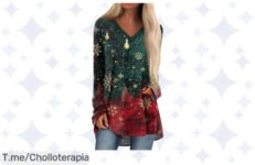 Atrapa este chollazo navideño: Sudadera RYTEJFES con estampado brillante a un precio loco, ¡oferta limitada! No te quedes sin la tuya y luce espectacular ya mismo