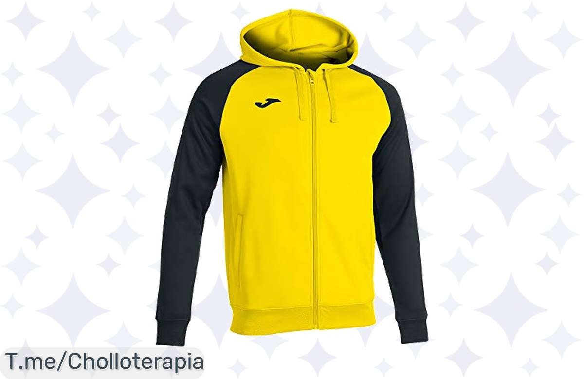 Atrévete al estilo con la Joma Academy Iv Sudadera Amarilla y Negra: ligereza increíble, comodidad total y libertad de movimiento. ¡No te pierdas este ofertón único!