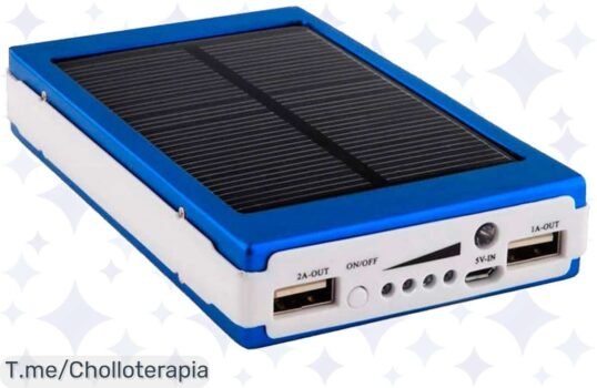 Batería solar de 20000 mAh a precio loco, con 2 puertos USB y linterna integrada para que nunca te falte energía en tus aventuras Oferta limitada, ¡actúa ya!