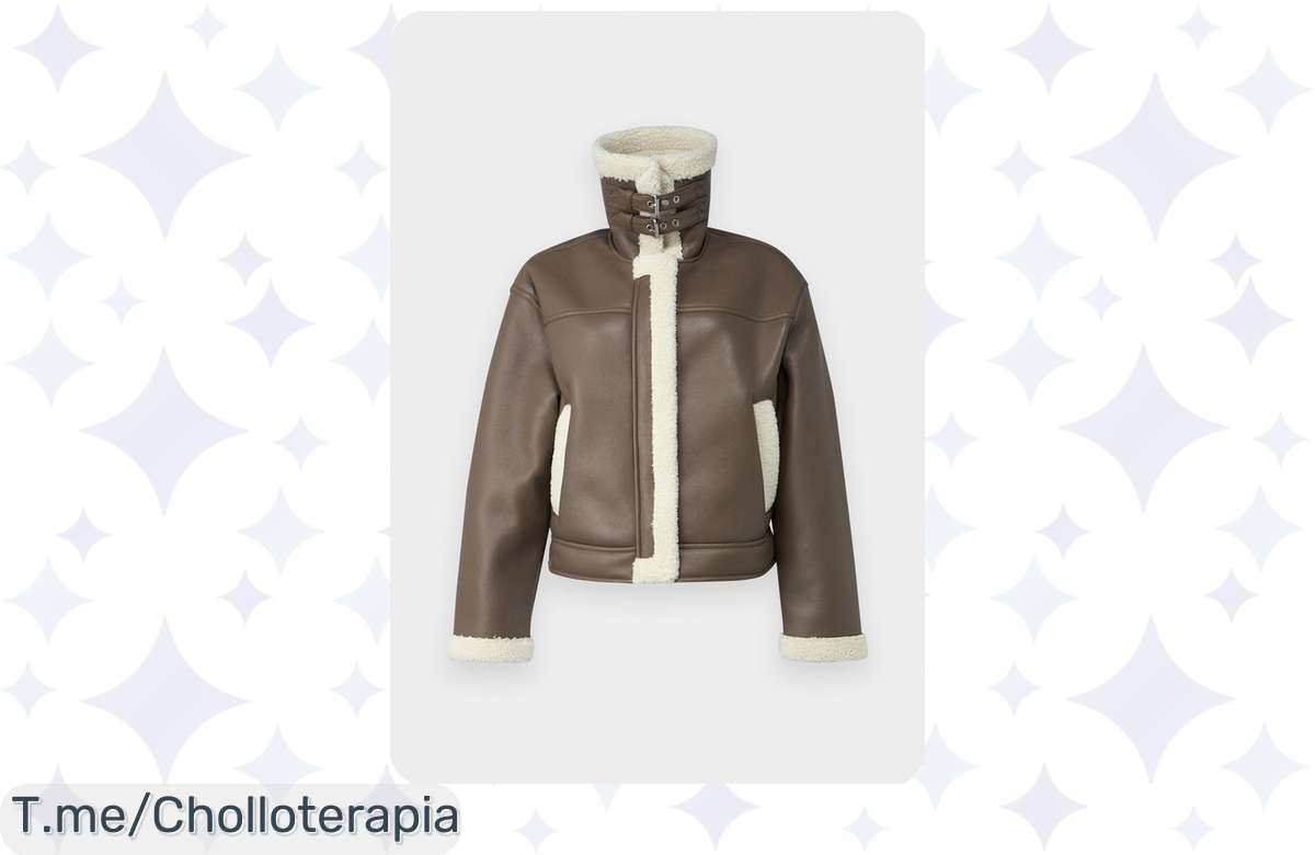 Brilla este invierno con la chaqueta de cuero sintético marrón oscuro a un precio loco, ¡siente comodidad y estilo! No te pierdas este chollazo, compra ya antes que se agote.