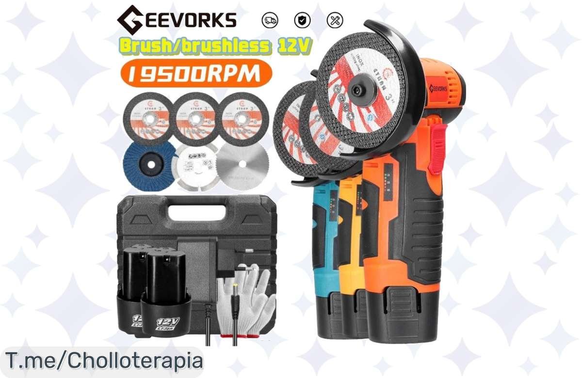 Chollazo en amoladora angular sin escobillas a 19500rpm, potencia brutal de 500W. ¡Últimas unidades disponibles! No te pierdas este ofertón y compra ahora mismo.