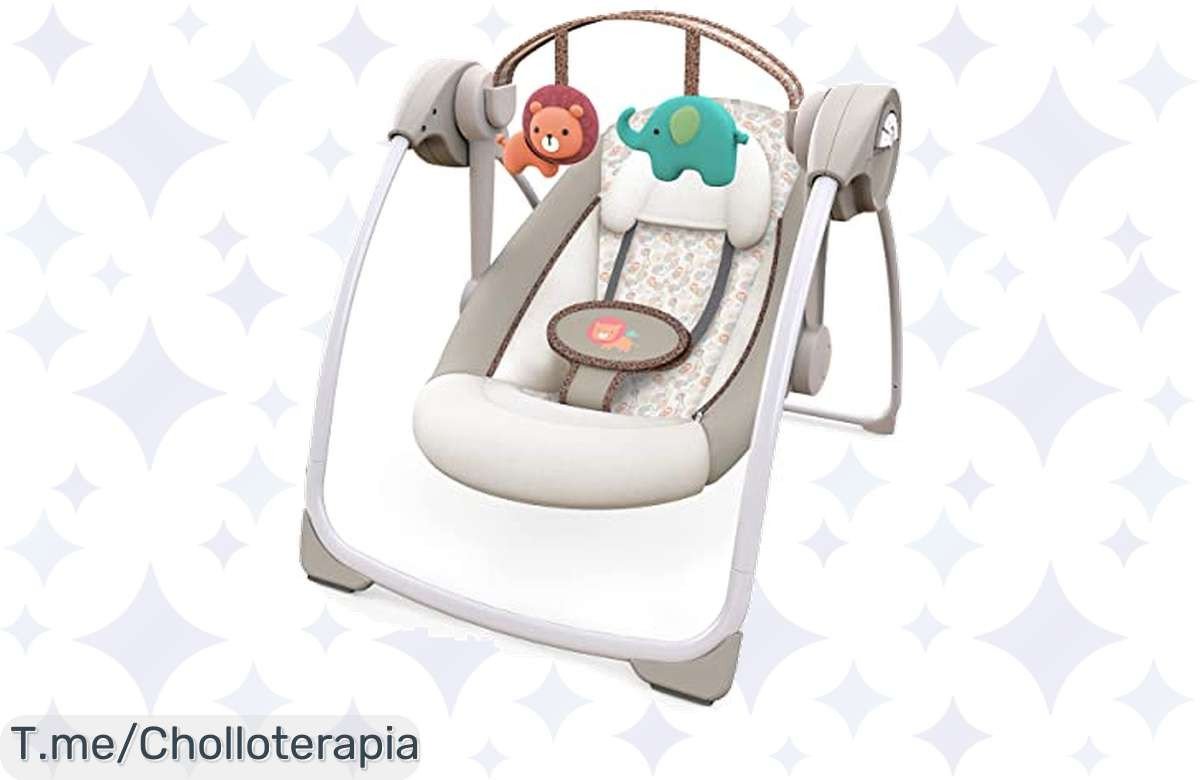 Columpio Compacto para Bebés: 6 velocidades y melodías únicas en un super chollo que hará feliz a tu pequeño. ¡No dejes pasar esta oferta limitada y compra ya!