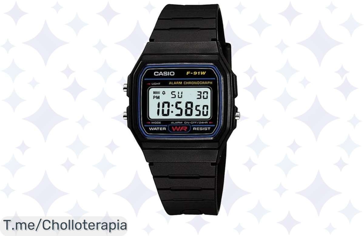 Consigue el Casio F-91W-1CR, un reloj digital amado con correa ultra cómoda a un precio loco. Oferta limitada, no dejes escapar este chollo y adquiere el tuyo ya mismo.