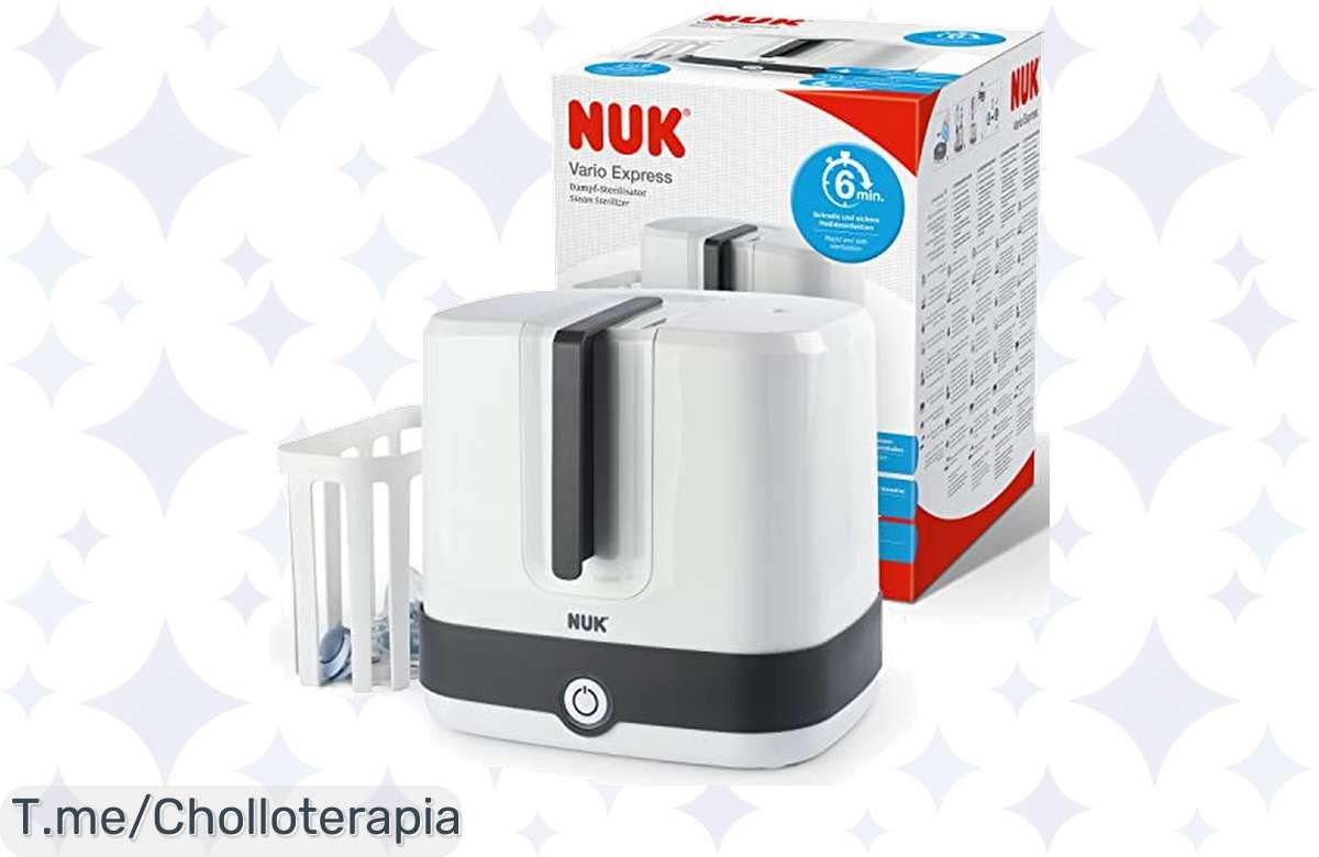 Consigue el NUK Esterilizador Eléctrico a precio loco y protege a tu bebé con desinfección perfecta sin químicos. ¡No te lo pierdas, oferta limitada que vuela rápido!