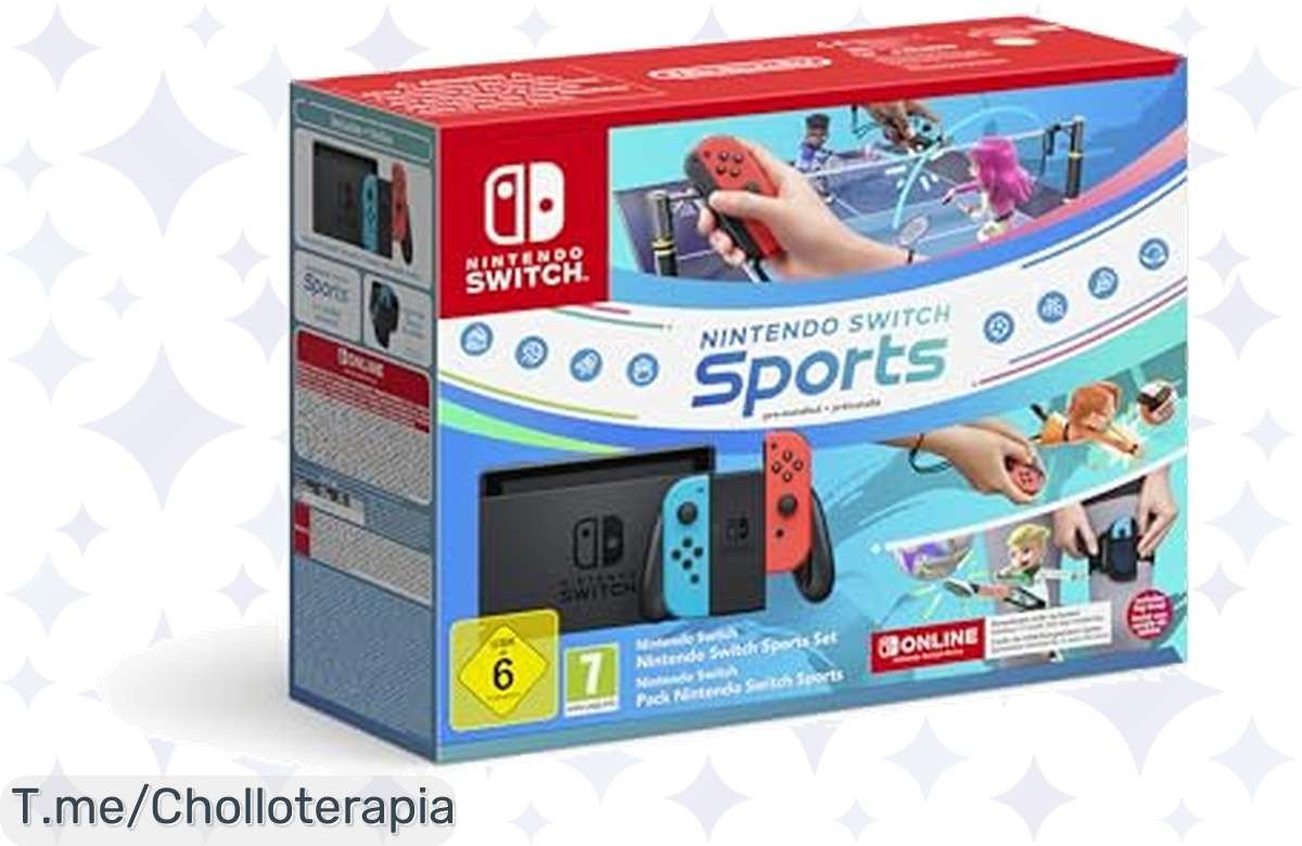 Consíguete la Nintendo Switch Azul/Rojo Neón con Switch Sports y 12 meses de suscripción NSO, ¡un ofertón que no podrás dejar escapar! Corre, es un chollo limitado.