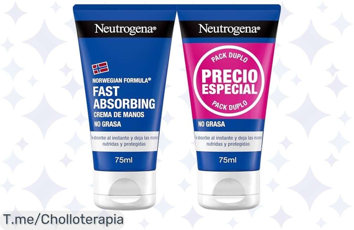 Cuida tus manos con Neutrogena Fórmula Noruega: hidratación instantánea y absorción super rápida en un pack de 2. Oferta limitada, ¡comprar ahora antes que se agote!