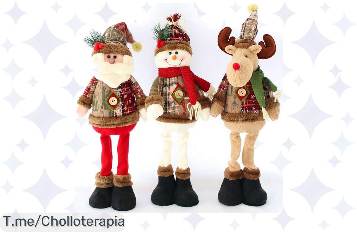 Decora tu hogar estas fiestas con muñecos navideños a precio loco, llenos de alegría y sonrisas. ¡No te pierdas este ofertón, compra ahora y transforma tu Navidad!