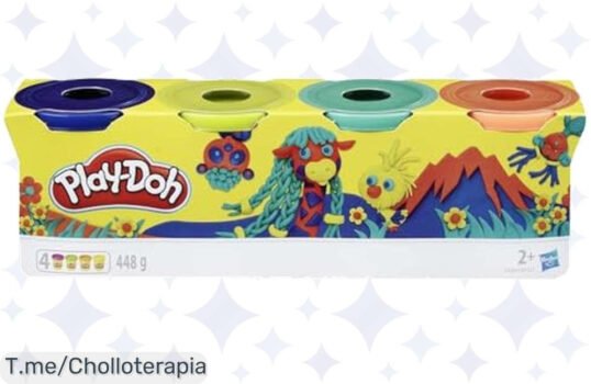 Desata la imaginación de tus peques con el ofertón del PlayDoh: 4 botes de plastilina no tóxica por un precio loco, ¡aprovecha esta oportunidad única antes que se acabe!